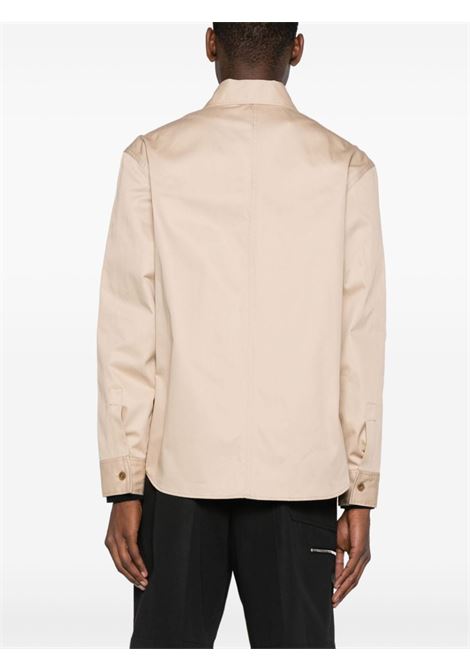 Beige logo-detail overshirt - men MAISON KITSUNÉ | MM00401WW0078P218